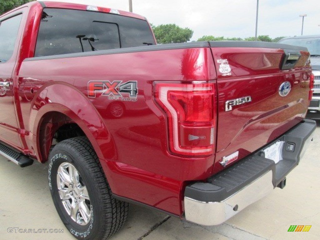 2015 F150 XLT SuperCrew 4x4 - Ruby Red Metallic / Medium Earth Gray photo #13