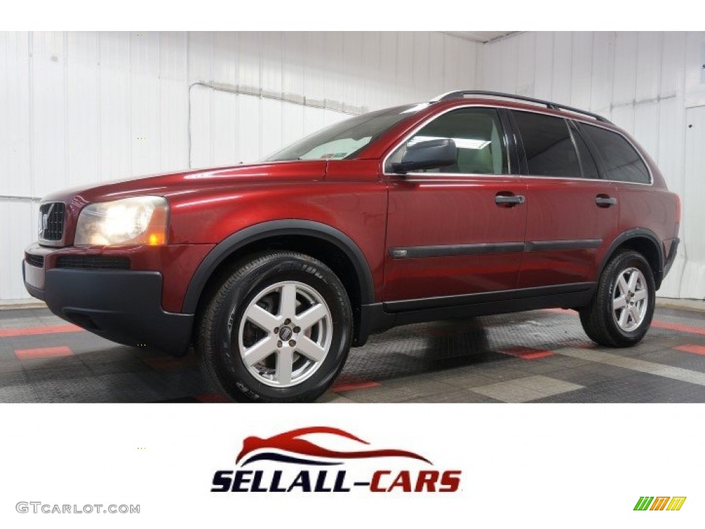 2005 XC90 2.5T AWD - Ruby Red Metallic / Taupe/Light Taupe photo #1