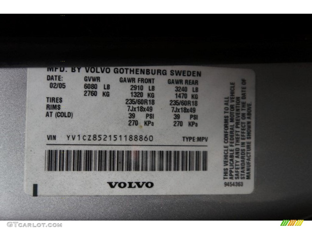 2005 XC90 V8 AWD - Silver Metallic / Graphite photo #19