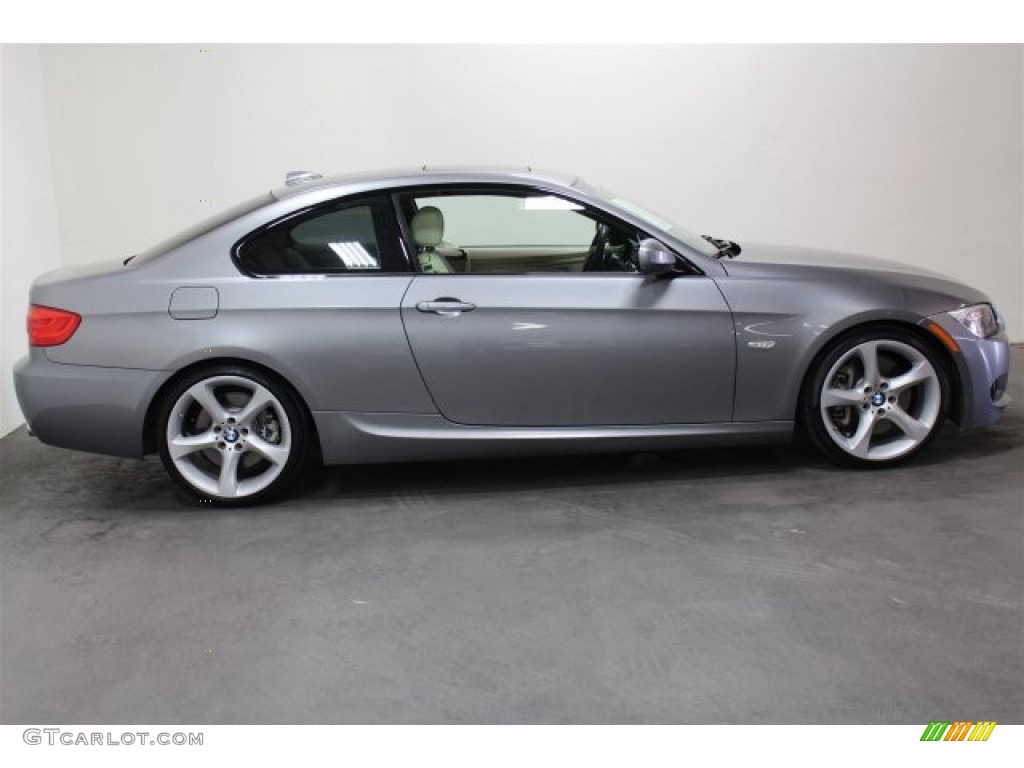 2013 3 Series 335i Coupe - Space Gray Metallic / Cream Beige photo #2