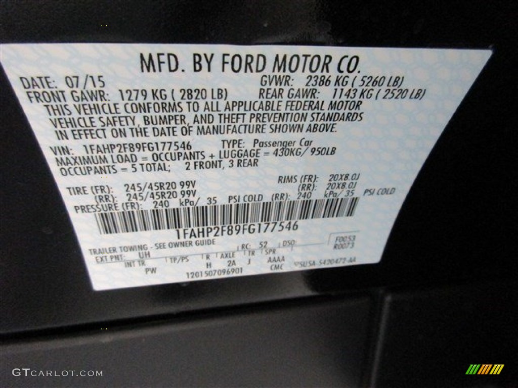 2015 Taurus Limited - Tuxedo Black Metallic / Charcoal Black photo #15
