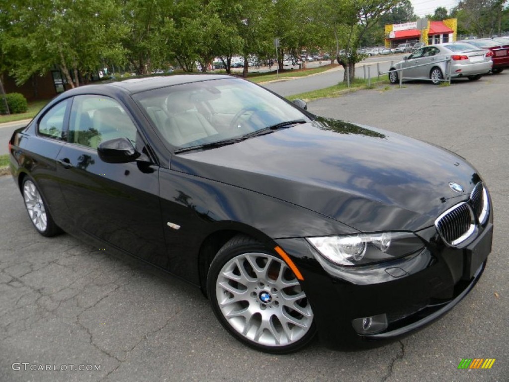 2010 3 Series 328i Coupe - Jet Black / Beige photo #3