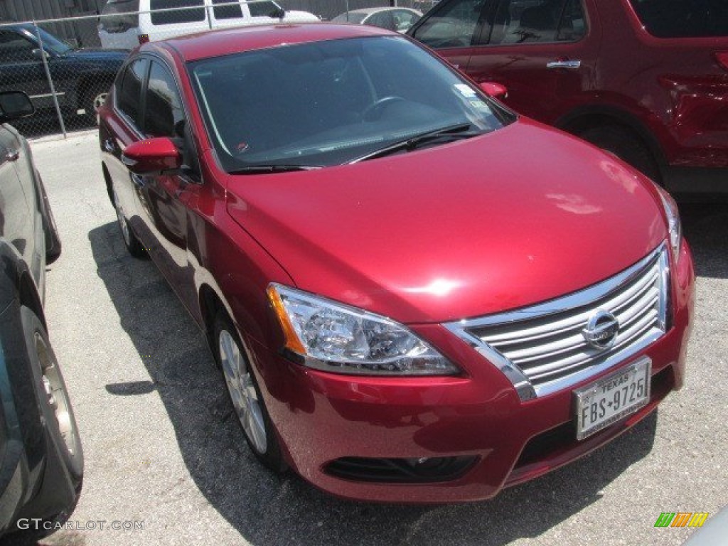 2014 Sentra SV - Red Brick / Charcoal photo #1