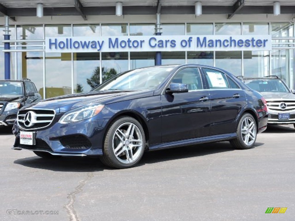 2016 E 350 4Matic Sedan - Lunar Blue Metallic / Porcelain/Black photo #1