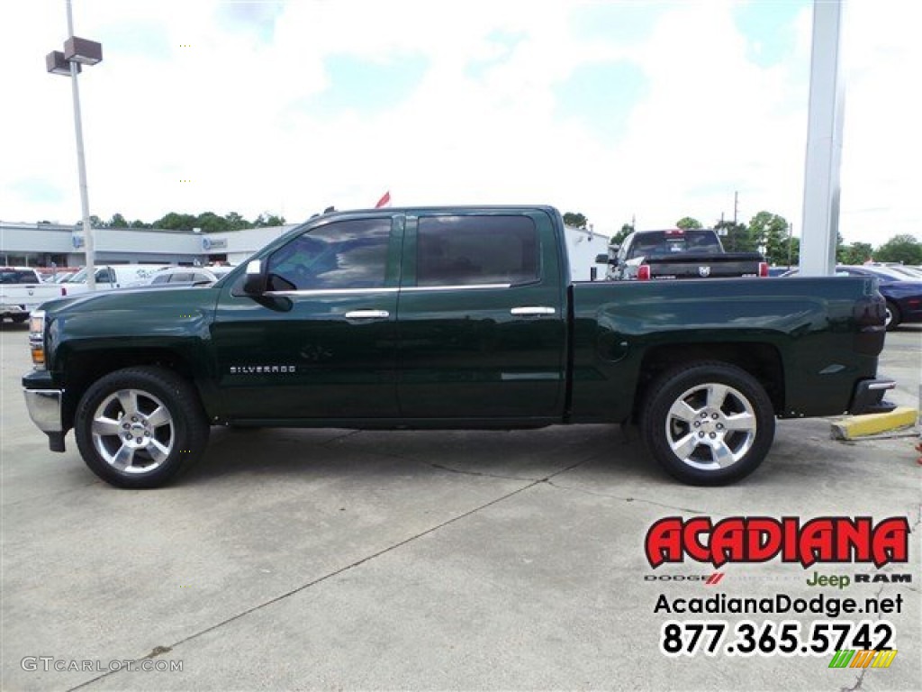 2014 Silverado 1500 LT Crew Cab - Rainforest Green Metallic / Cocoa/Dune photo #3
