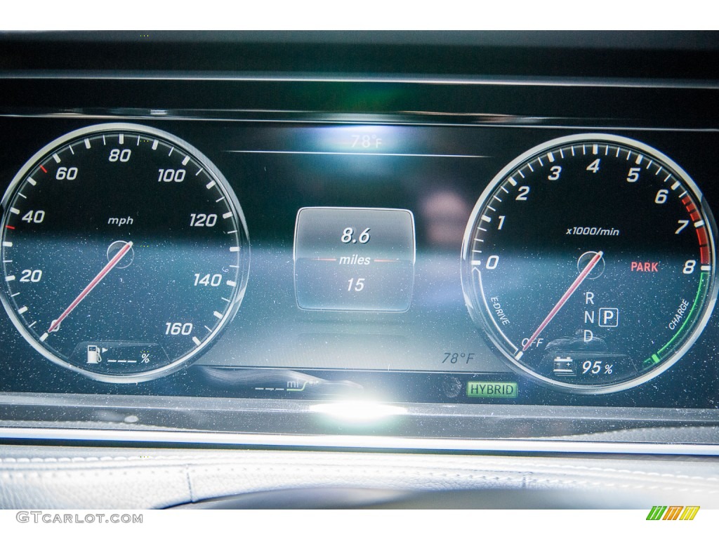 2015 Mercedes-Benz S 550e Plug-In Hybrid Sedan Gauges Photo #105907703
