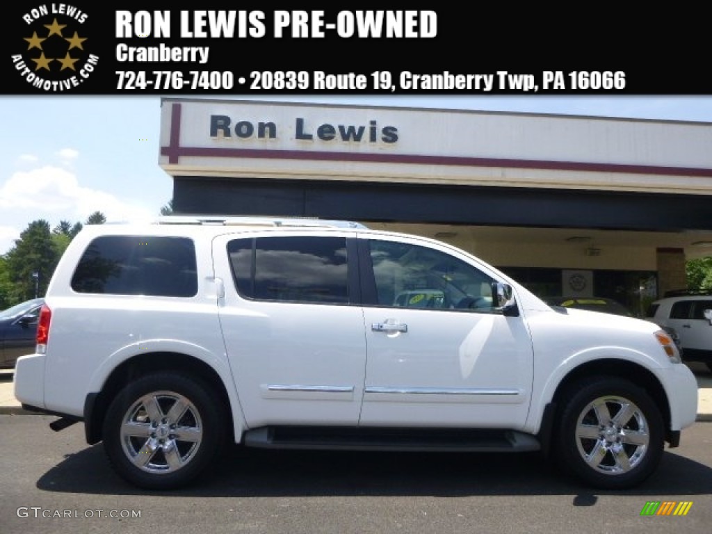 2011 Armada Platinum 4WD - Blizzard White / Charcoal photo #1