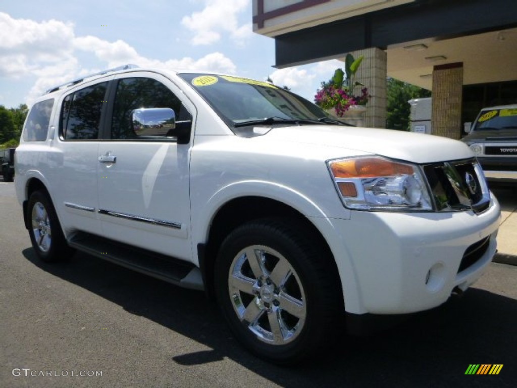 2011 Armada Platinum 4WD - Blizzard White / Charcoal photo #2