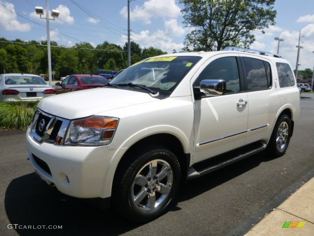 2011 Armada Platinum 4WD - Blizzard White / Charcoal photo #4