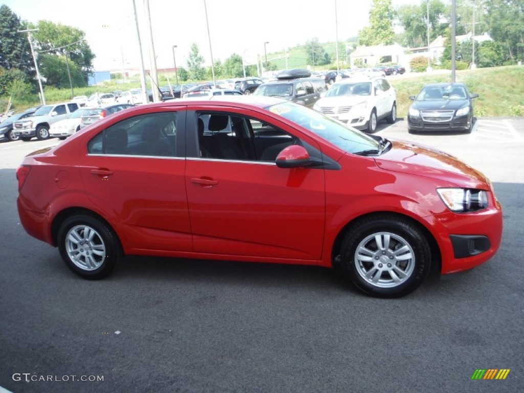 2013 Sonic LT Sedan - Victory Red / Jet Black/Dark Titanium photo #6