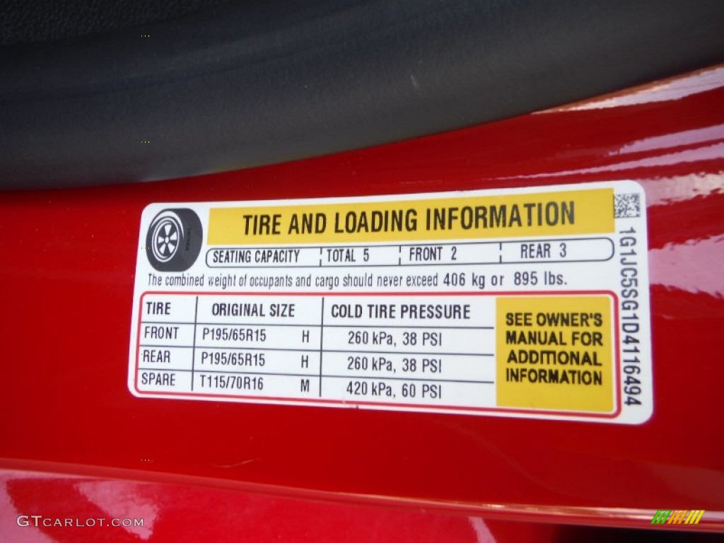 2013 Sonic LT Sedan - Victory Red / Jet Black/Dark Titanium photo #33