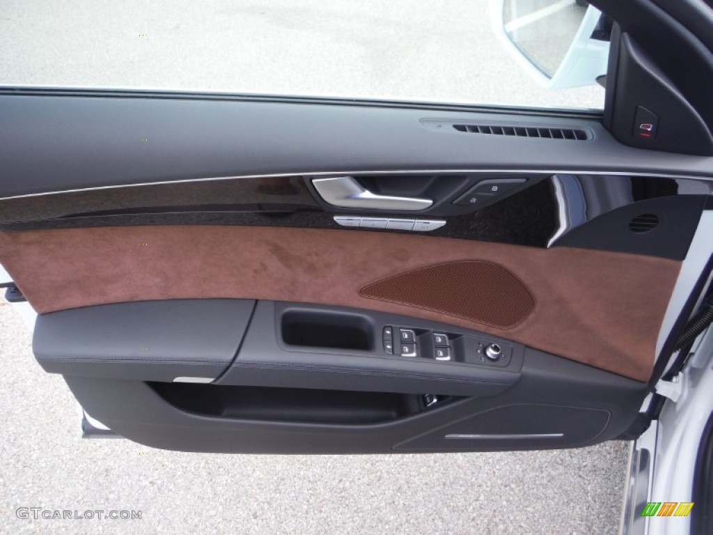 2016 Audi A8 L 3.0T quattro Nougat Brown Door Panel Photo #105916361