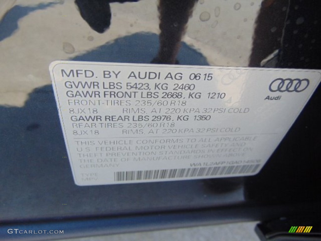 2016 Q5 2.0 TFSI Premium Plus quattro - Moonlight Blue Metallic / Pistachio Beige photo #40