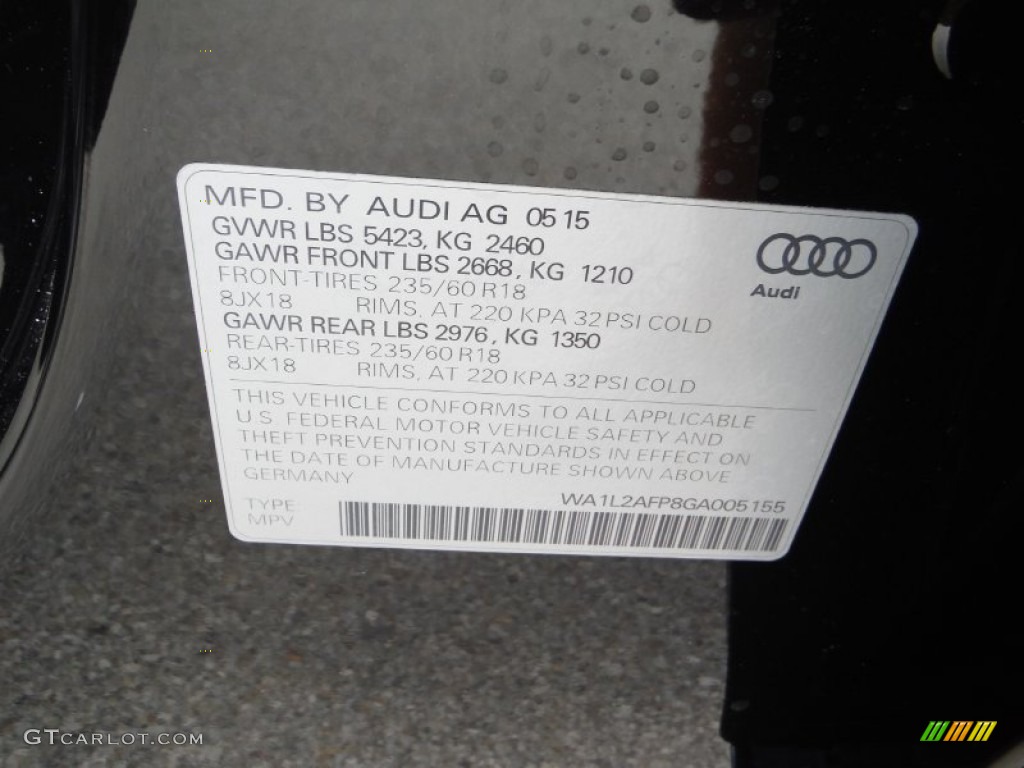 2016 Q5 2.0 TFSI Premium Plus quattro - Mythos Black Metallic / Black photo #40