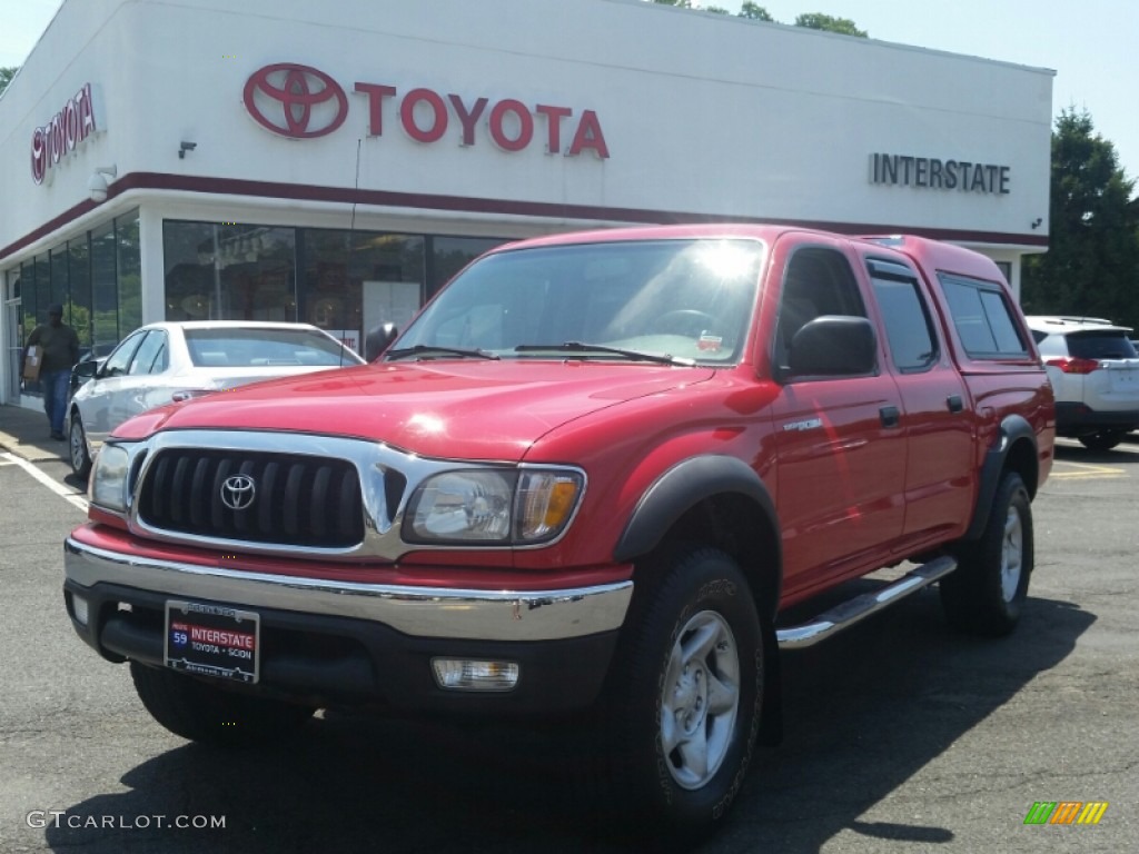 2004 Tacoma V6 Double Cab 4x4 - Radiant Red / Charcoal photo #1