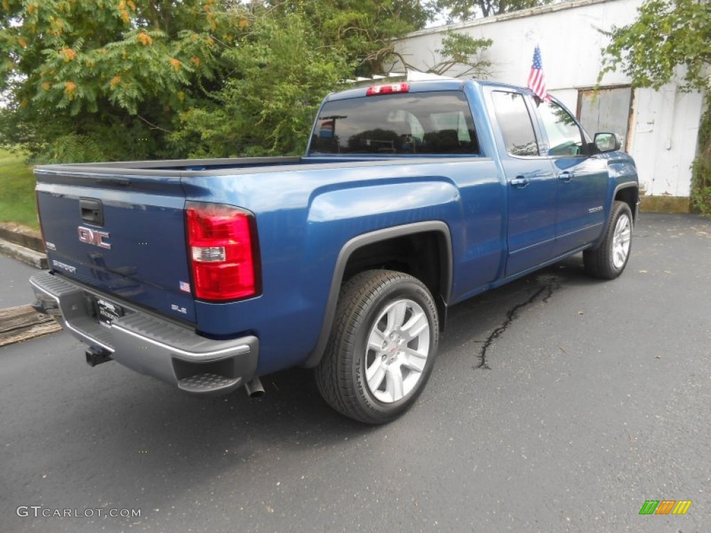 2015 Sierra 1500 SLE Double Cab 4x4 - Stone Blue Metallic / Jet Black photo #15