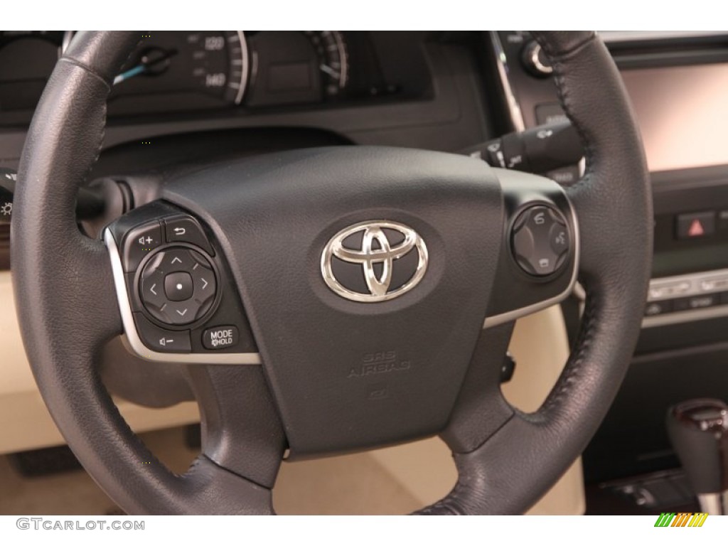 2012 Toyota Camry XLE V6 Ivory Steering Wheel Photo #105930223