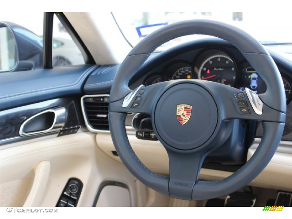 2010 Panamera Turbo - Yachting Blue Metallic / Yachting Blue/Cream photo #44