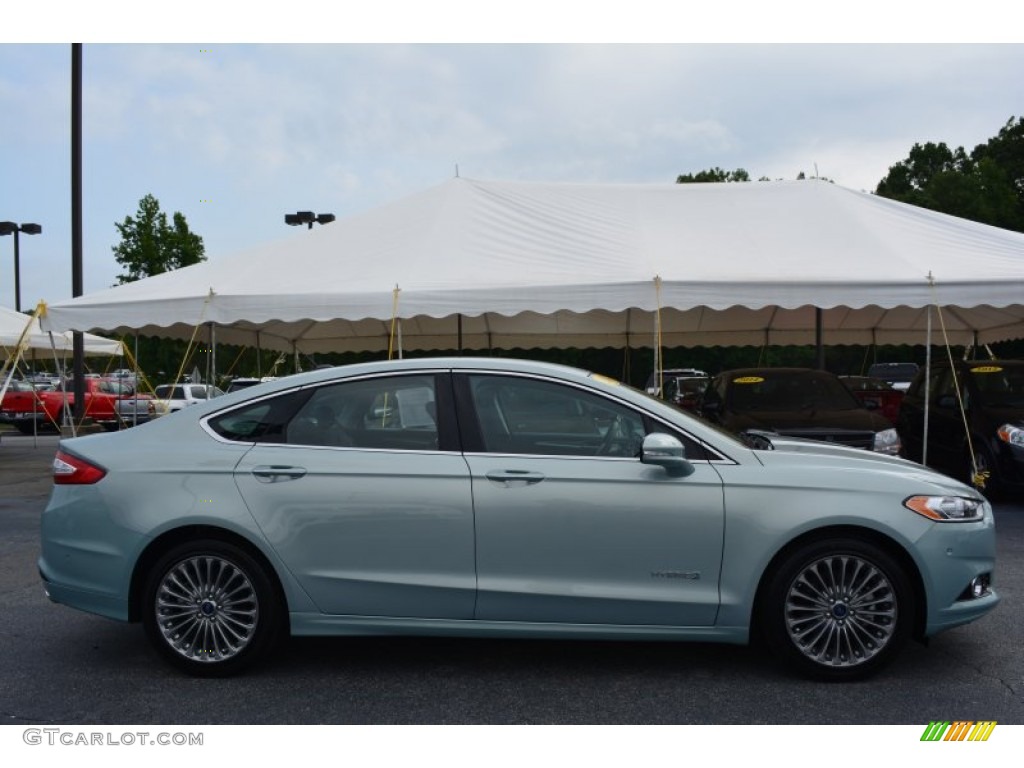 2014 Fusion Hybrid Titanium - Ice Storm / Charcoal Black photo #2