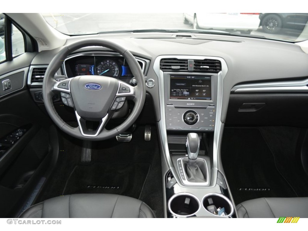 2014 Fusion Hybrid Titanium - Ice Storm / Charcoal Black photo #12