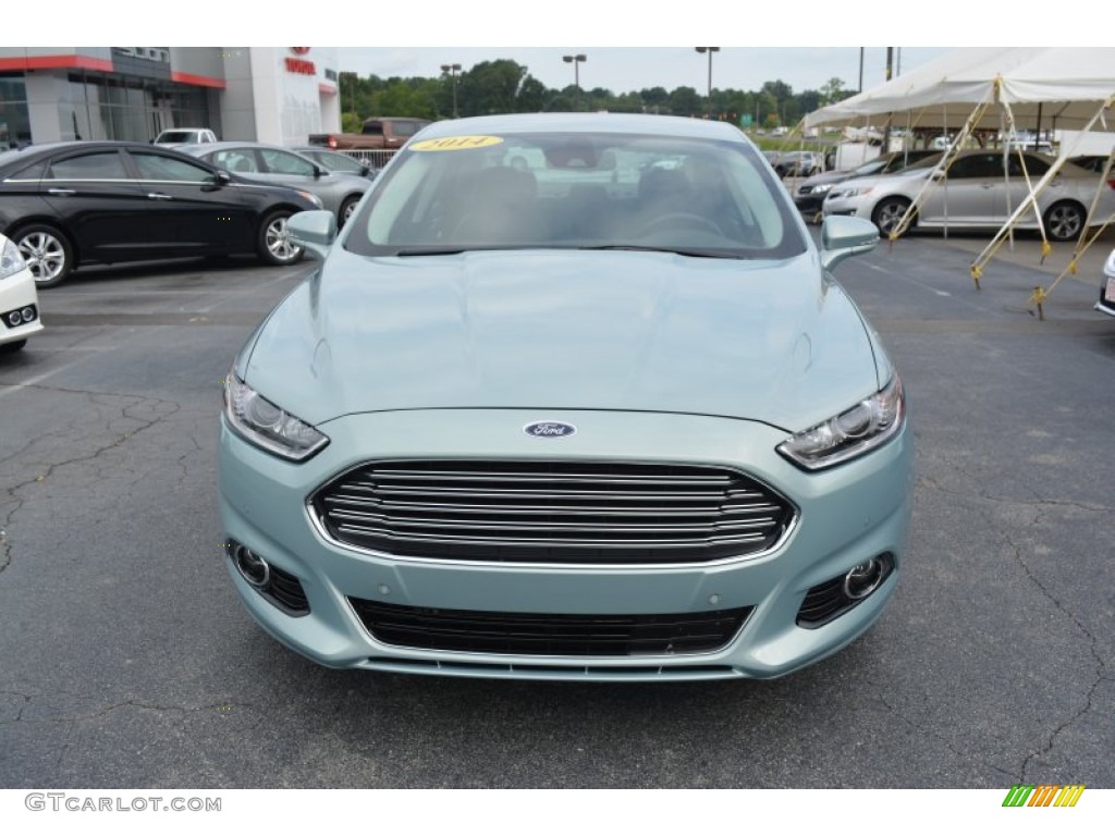 2014 Fusion Hybrid Titanium - Ice Storm / Charcoal Black photo #32