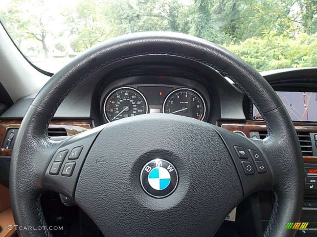 2011 BMW 3 Series 328i xDrive Sedan Saddle Brown Dakota Leather Steering Wheel Photo #105935143