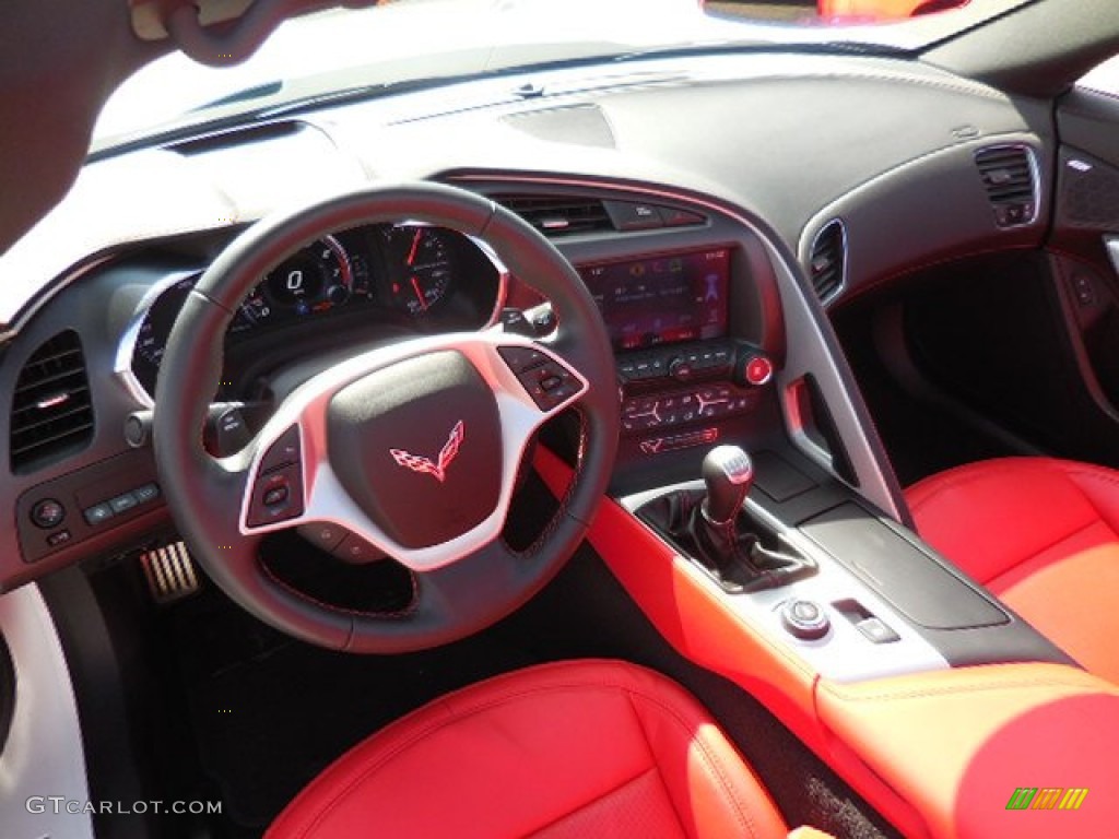 2015 Corvette Stingray Coupe Z51 - Arctic White / Adrenaline Red photo #5