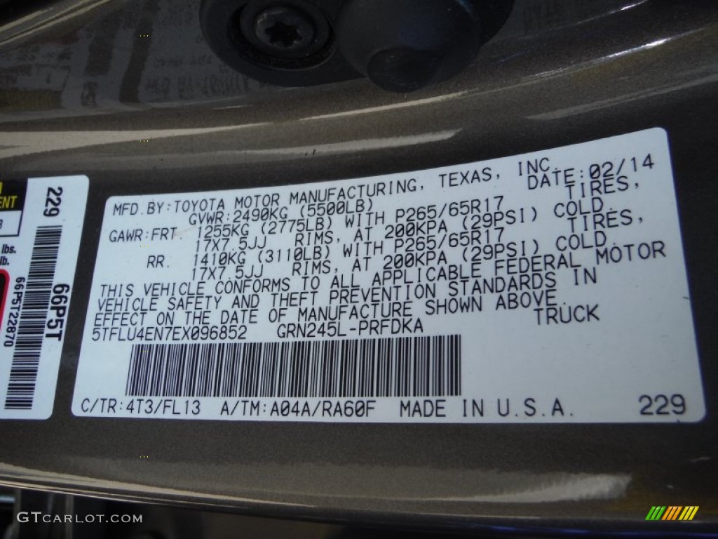 2014 Tacoma V6 TRD Sport Double Cab 4x4 - Pyrite Mica / Graphite photo #24