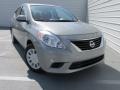 2014 Magnetic Gray Nissan Versa 1.6 S Sedan  photo #2