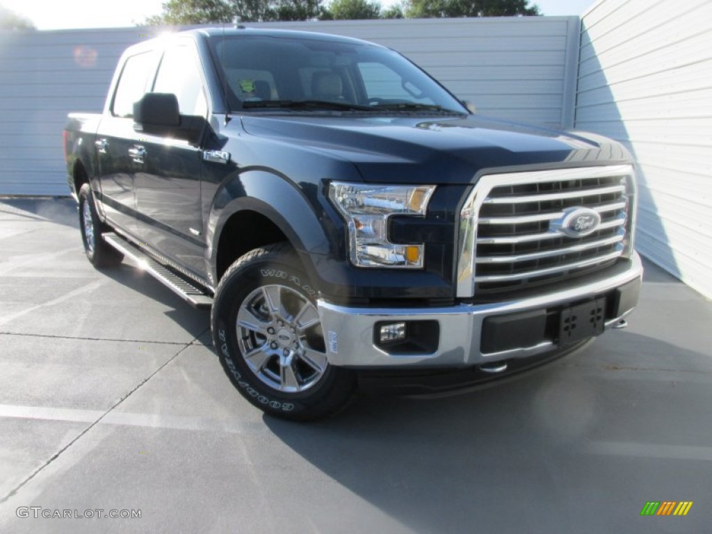 2015 F150 XLT SuperCrew 4x4 - Blue Jeans Metallic / Medium Earth Gray photo #1