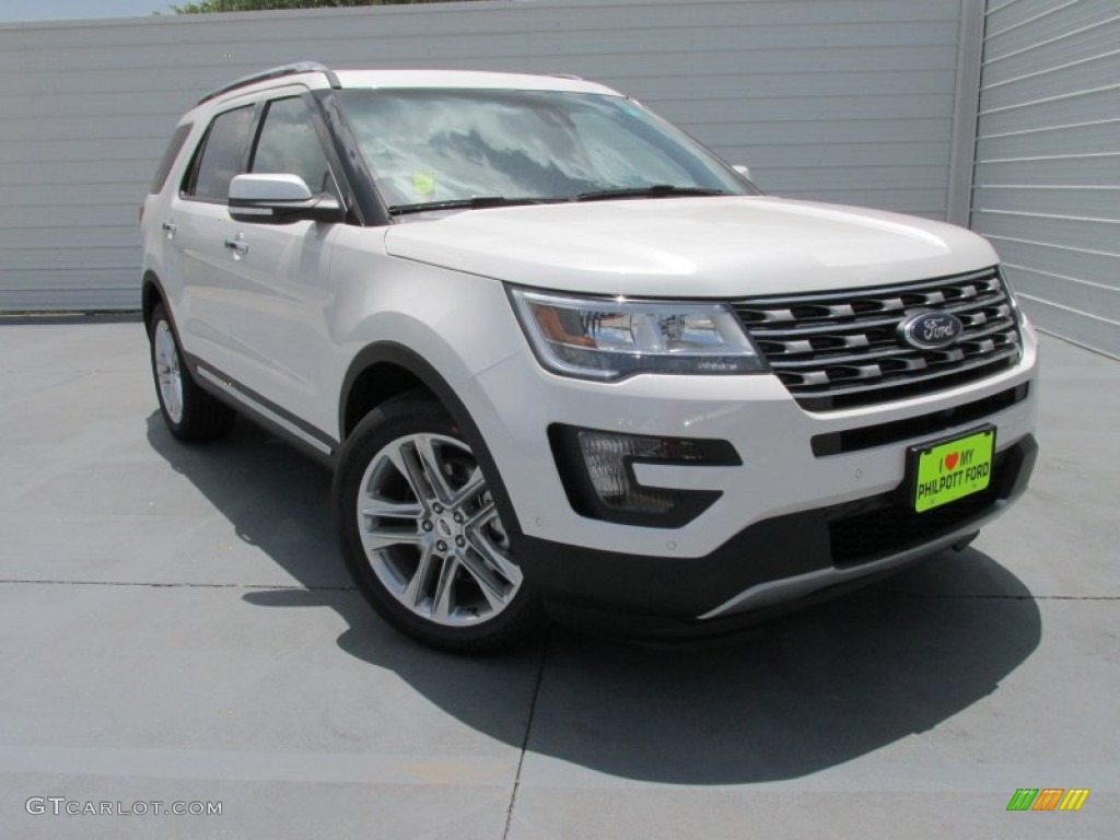 2016 Explorer Limited - White Platinum Metallic Tri-Coat / Medium Light Camel photo #2