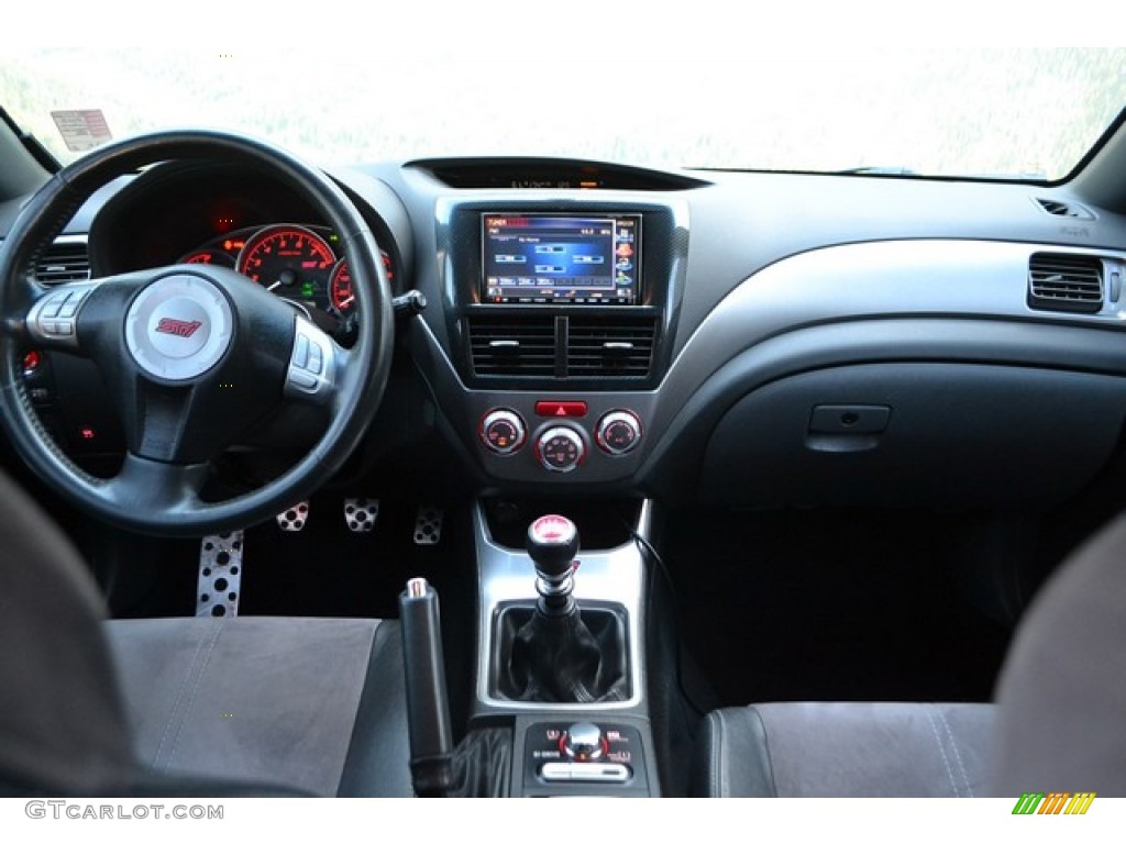2008 Subaru Impreza WRX STi Carbon Black/Graphite Gray Alcantara Dashboard Photo #105958578