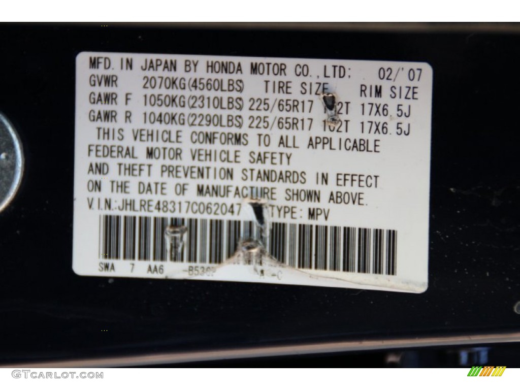2007 CR-V LX 4WD - Royal Blue Pearl / Black photo #29