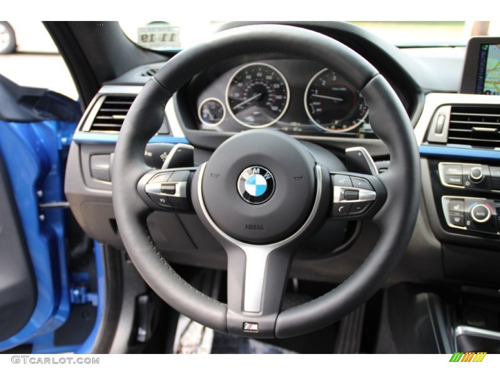 2015 BMW 4 Series 435i xDrive Coupe Black Steering Wheel Photo #105968256