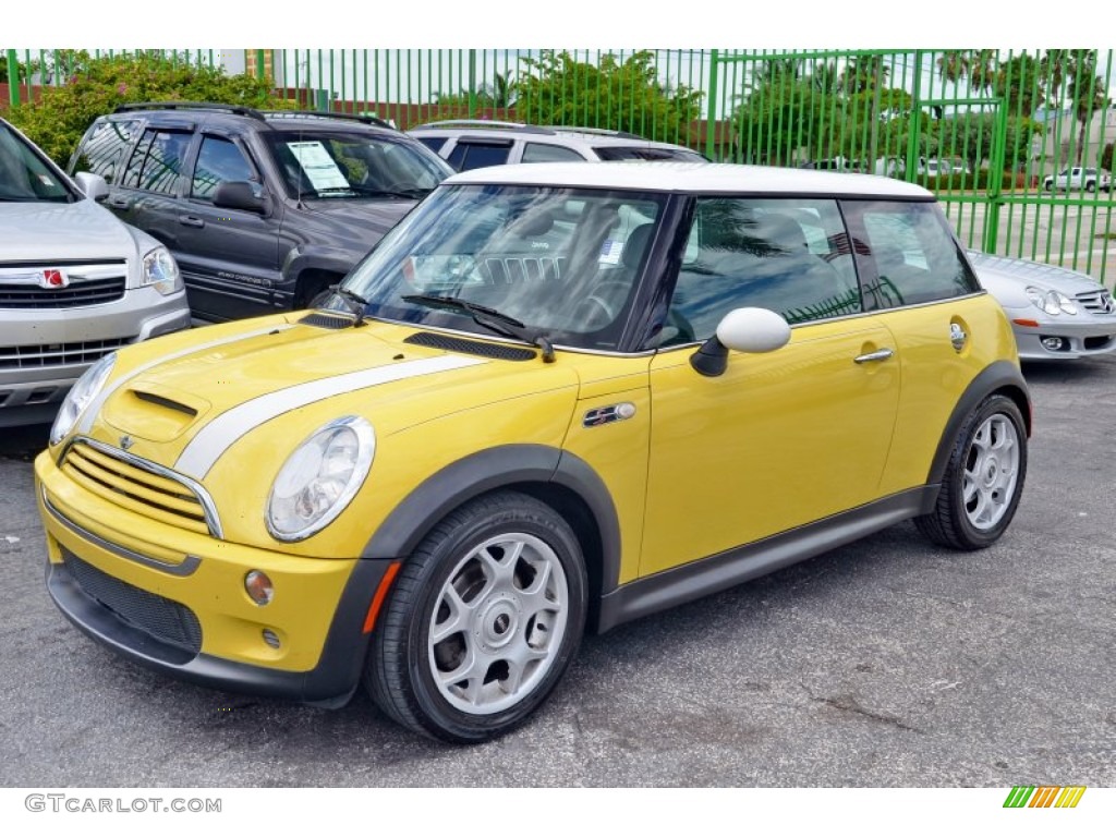 2005 Cooper S Hardtop - Liquid Yellow / Black/Panther Black photo #4