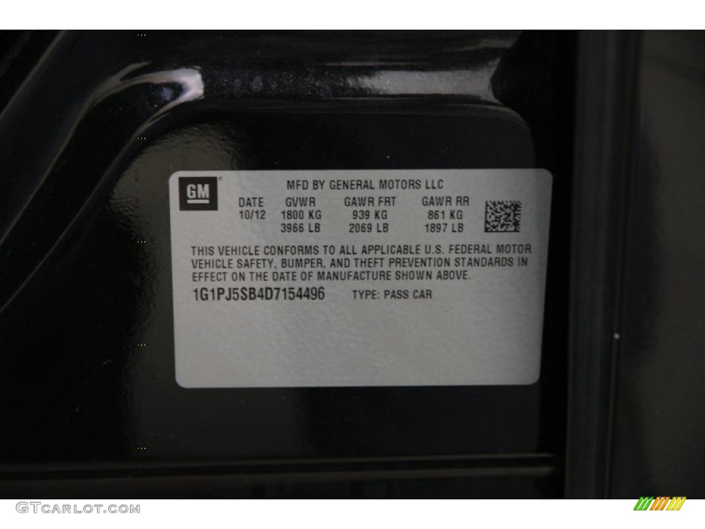 2013 Cruze ECO - Black Granite Metallic / Medium Titanium photo #16
