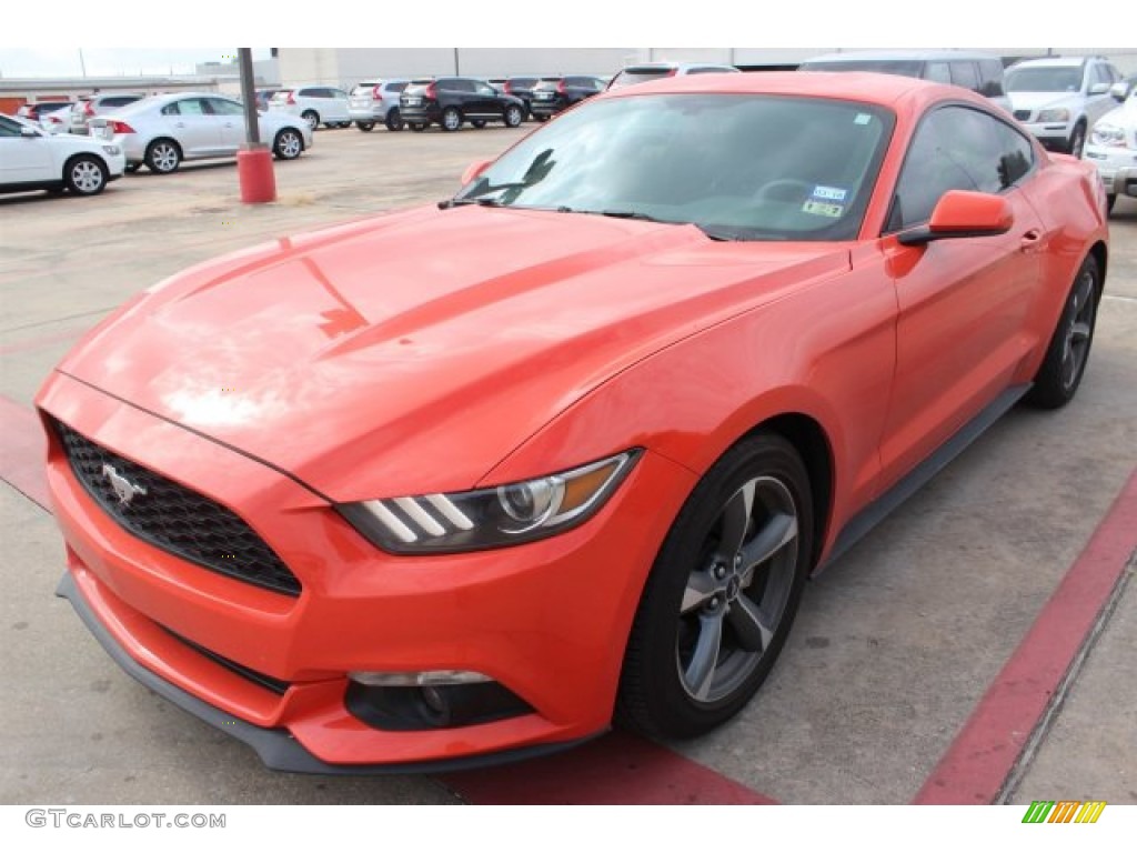 Competition Orange 2015 Ford Mustang V6 Coupe Exterior Photo #105975300