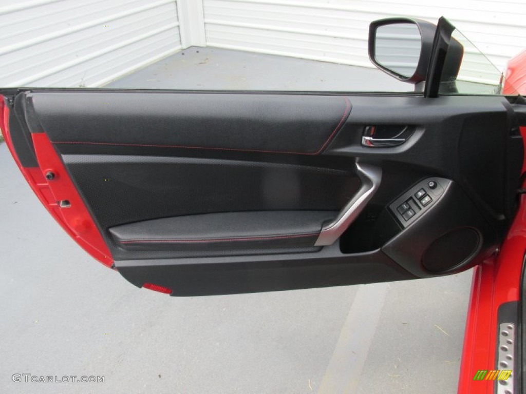 2013 Scion FR-S Sport Coupe Black/Red Accents Door Panel Photo #105989622
