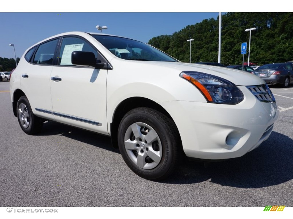 Pearl White 2015 Nissan Rogue Select S Exterior Photo #105996089