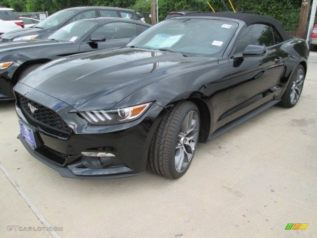 Black 2015 Ford Mustang EcoBoost Premium Convertible Exterior Photo #105999227