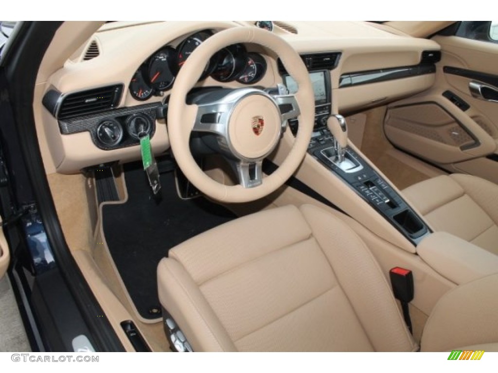 Luxor Beige Interior 2015 Porsche 911 Turbo S Cabriolet Photo #106015751