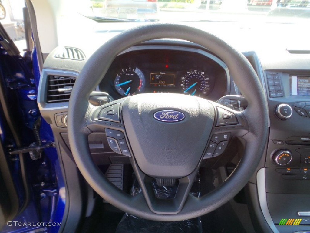 2015 Ford Edge SE AWD Ebony Steering Wheel Photo #106019801