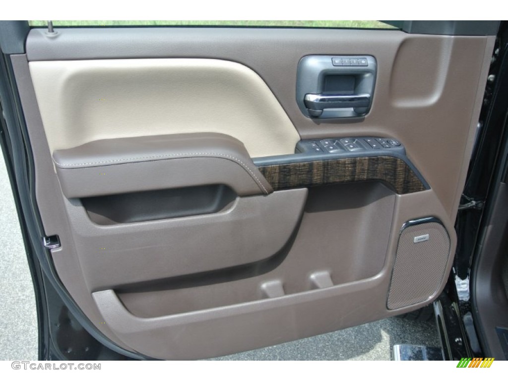 2015 GMC Sierra 1500 Denali Crew Cab 4x4 Cocoa/Dune Door Panel Photo #106019970