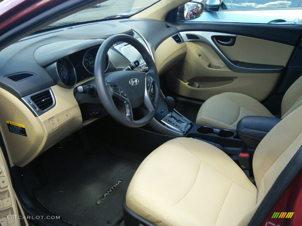 2013 Elantra GLS - Sparkling Ruby / Beige photo #7