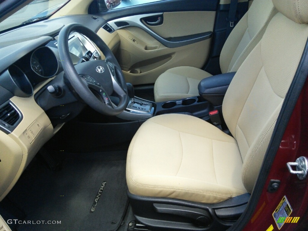 2013 Elantra GLS - Sparkling Ruby / Beige photo #8