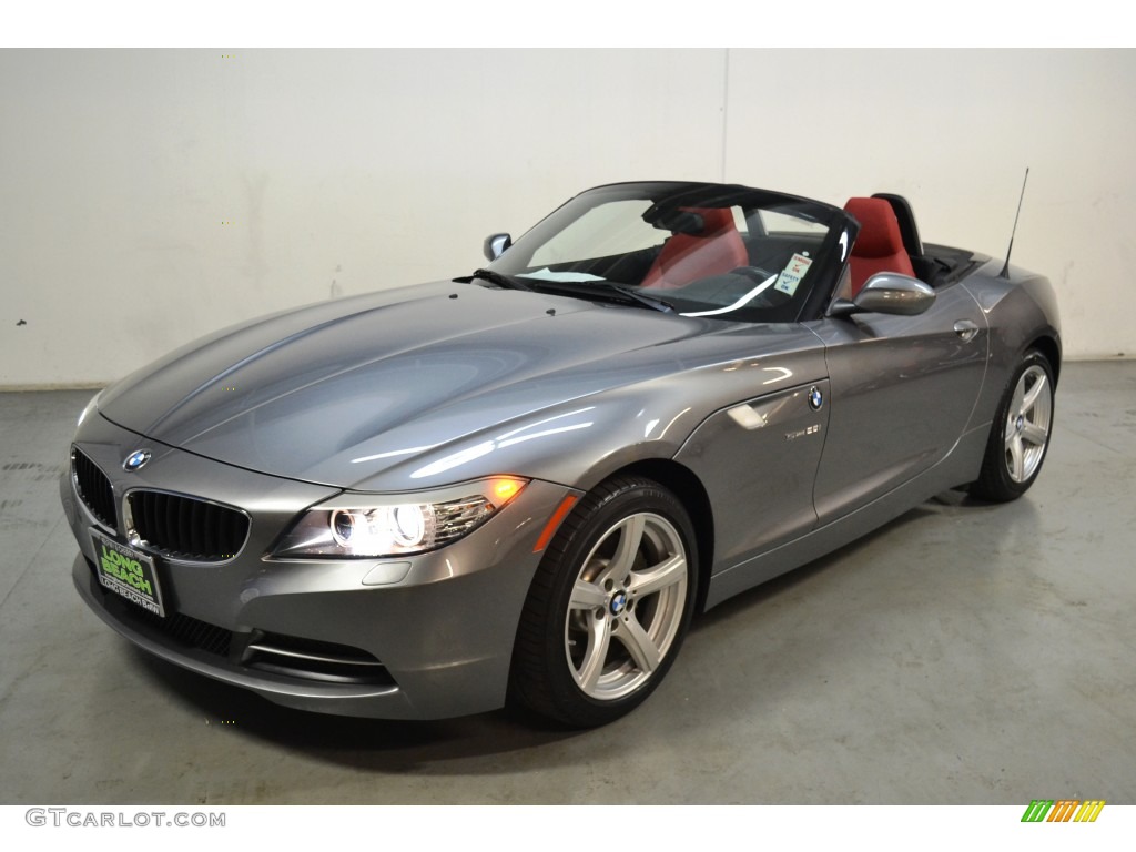 2012 Z4 sDrive28i - Space Gray Metallic / Coral Red photo #24