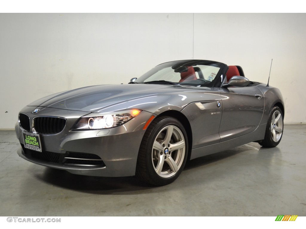 2012 Z4 sDrive28i - Space Gray Metallic / Coral Red photo #25