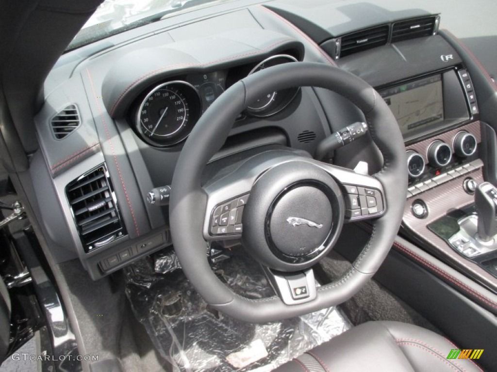 2016 Jaguar F-TYPE R Convertible Jet Steering Wheel Photo #106056330