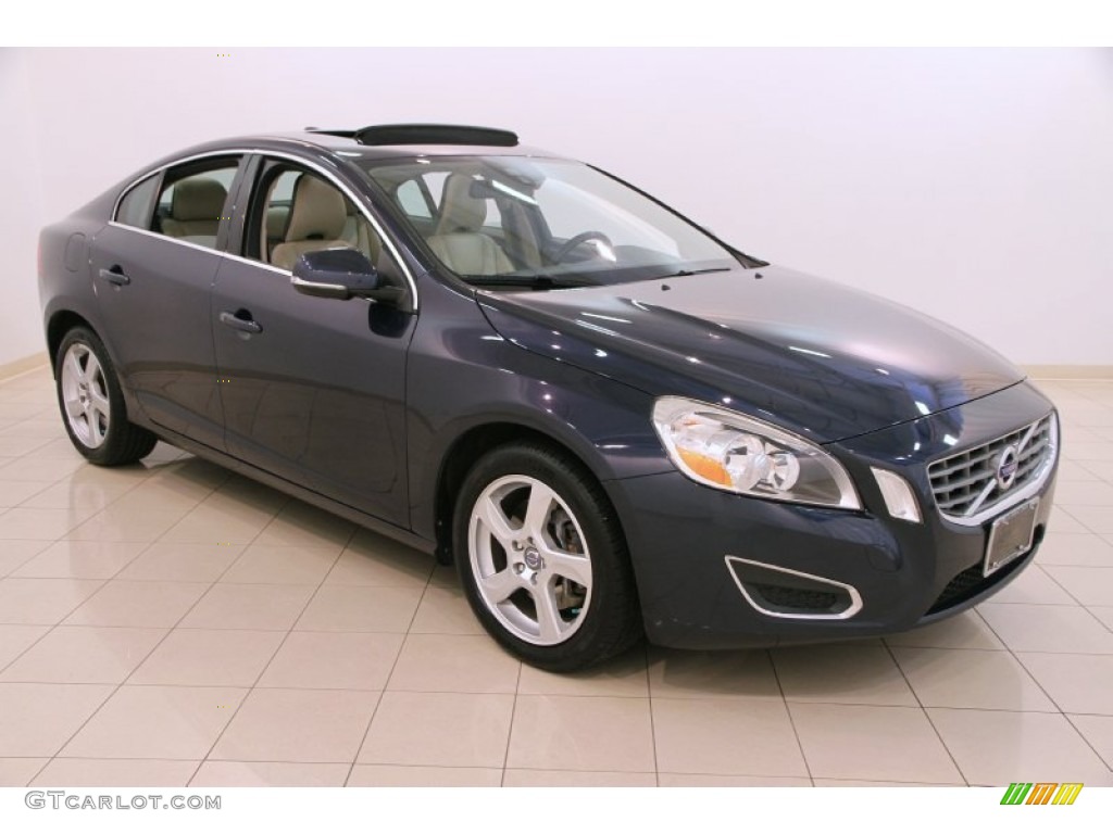 2012 S60 T5 - Caspian Blue Metallic / Soft Beige/Off Black photo #1