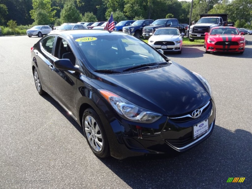 2012 Elantra Limited - Midnight Black / Gray photo #1